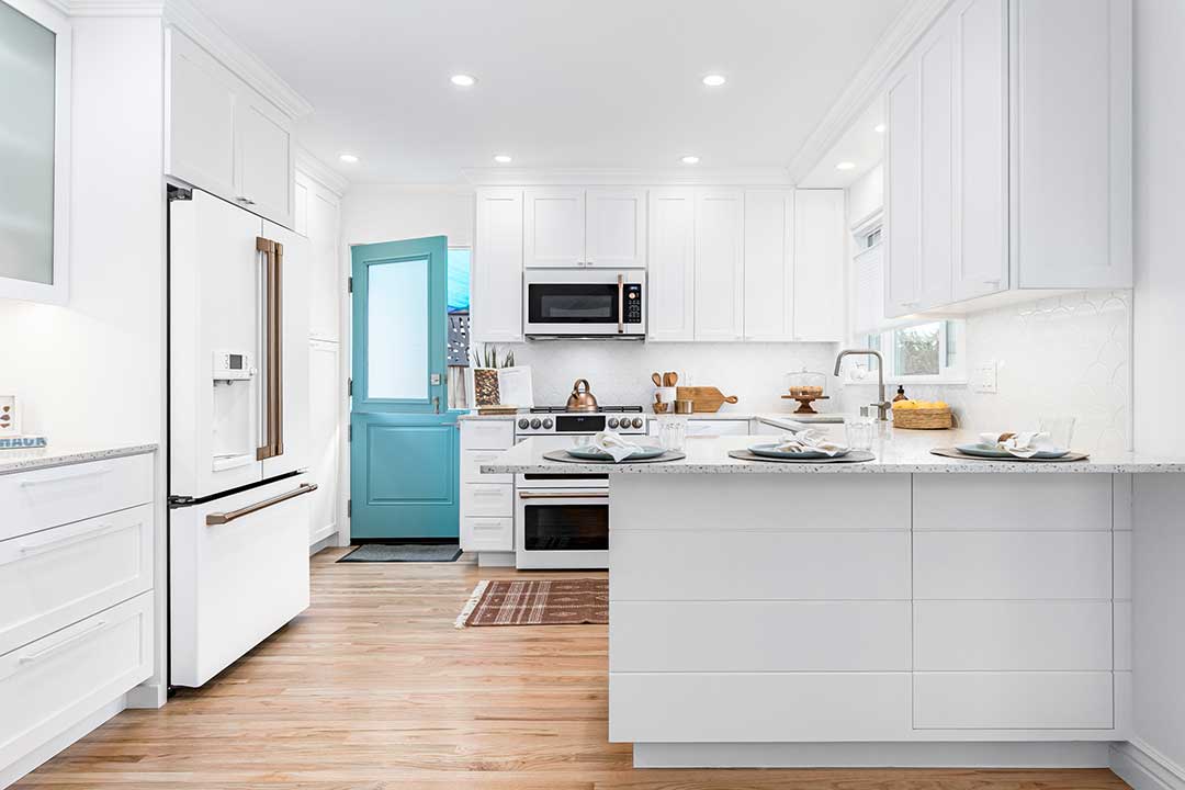 Coastal White Kitchen Remodel in Capitola, CA | Talmadge Construction