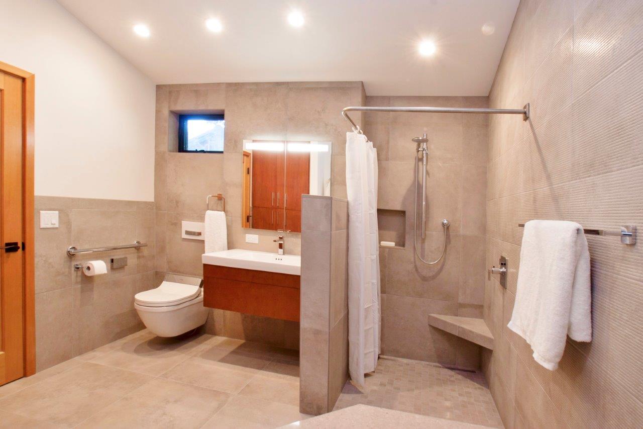 Capitola Modern Aging In Place Bathroom | Talmadge Construction