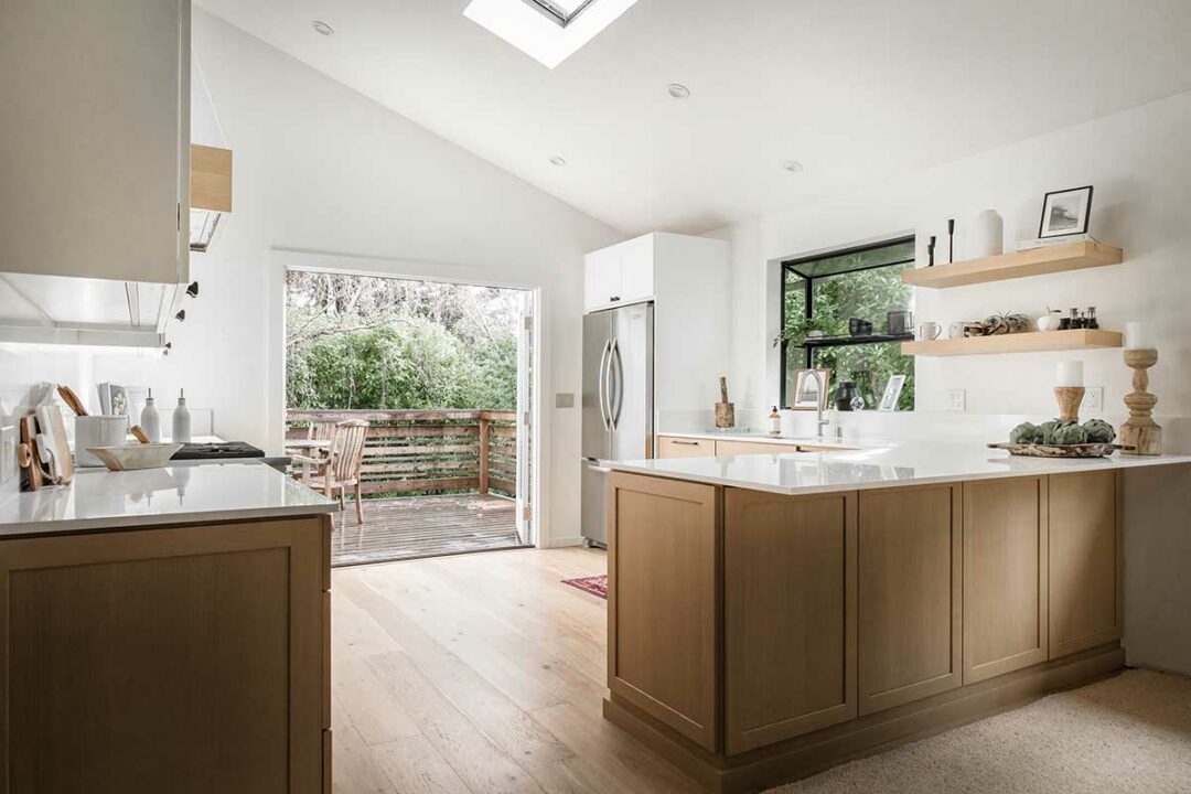 Kitchen Remodel in Westside Santa Cruz, CA - view of deck with open door