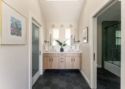 Modern Primary Bathroom Remodel in Aptos, CA with Warm, Inviting Design