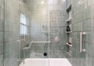 Modern Primary Bathroom Remodel in Aptos, CA with Warm, Inviting Design