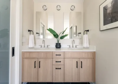 Modern Primary Bathroom Remodel in Aptos, CA with Warm, Inviting Design