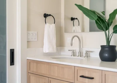 Modern Primary Bathroom Remodel in Aptos, CA with Warm, Inviting Design