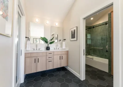Modern Primary Bathroom Remodel in Aptos, CA with Warm, Inviting Design