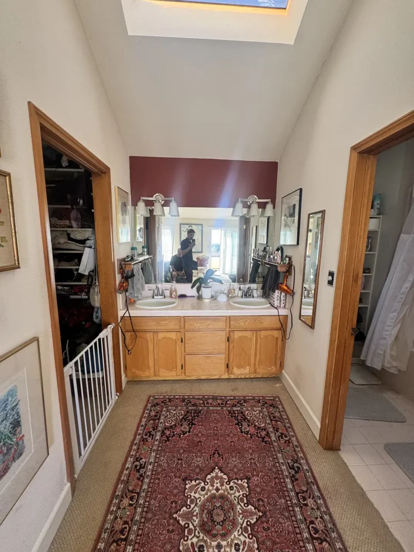 Before Modern Primary Bathroom Remodel in Aptos, CA with Warm, Inviting Design