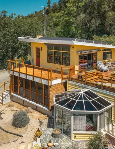 AFTER - Mid-Century Mountain Home Exterior Remodel in the Santa Cruz Mountains