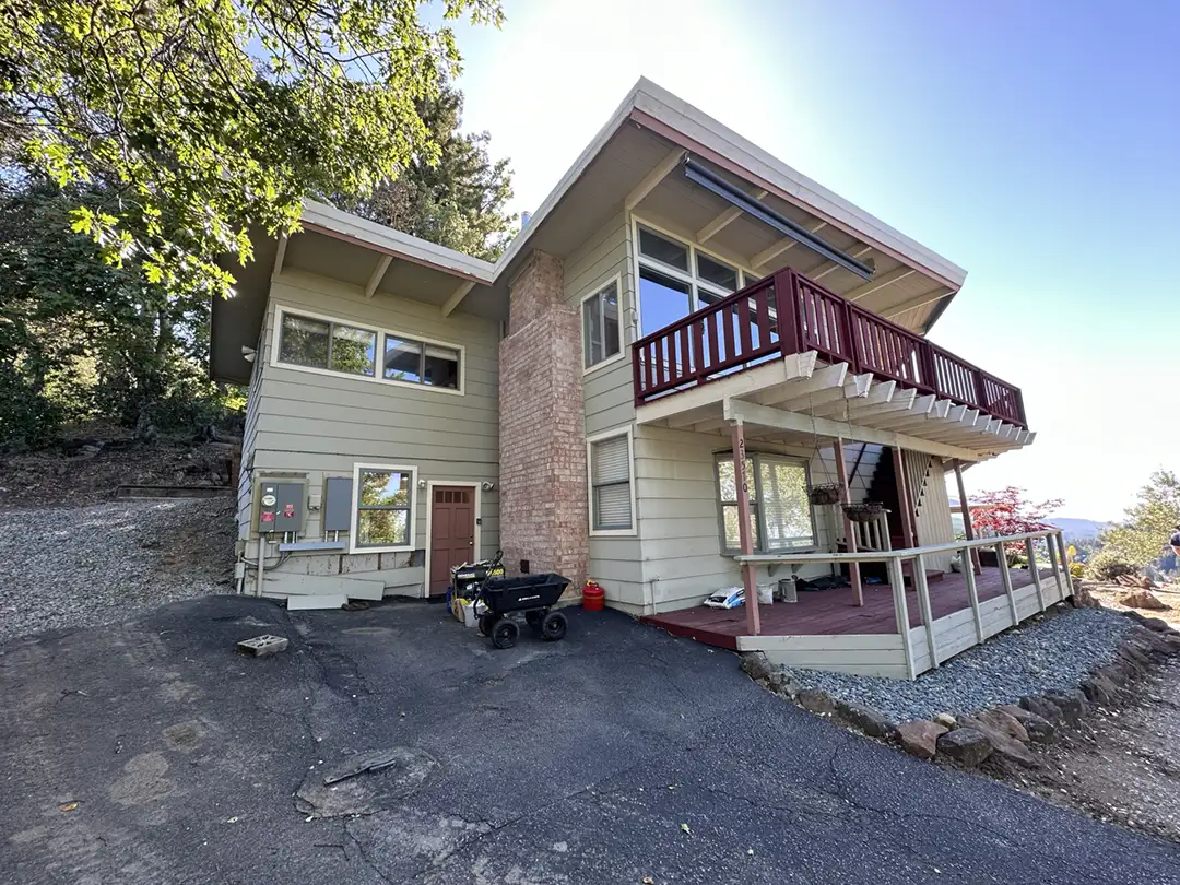 AFTER - Mid-Century Mountain Home Exterior Remodel in the Santa Cruz Mountains