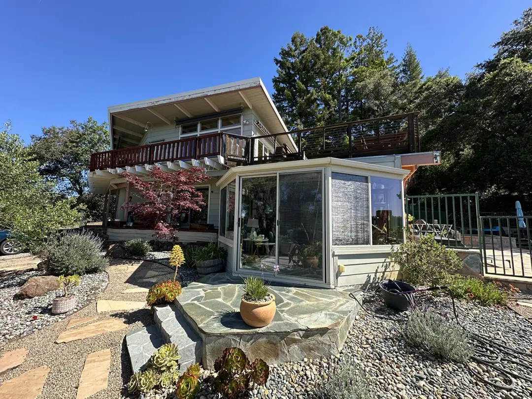 AFTER - Mid-Century Mountain Home Exterior Remodel in the Santa Cruz Mountains