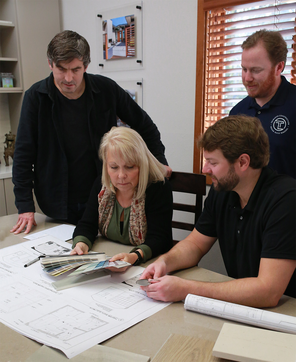 design team helping client with colors